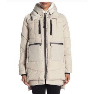 Bagatelle Sport Women's Cream Faux Shearling Lined Parka Puffer Coat Jacket SZ M